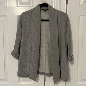 Theory Heather Grey Cotton Open Blazer